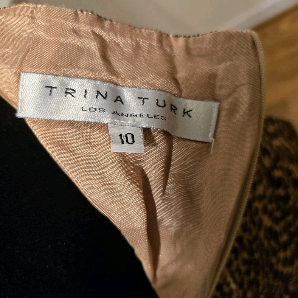 Trina Turk Los Angeles Leopard Print Skirt Womens Size‎ 10 Lined